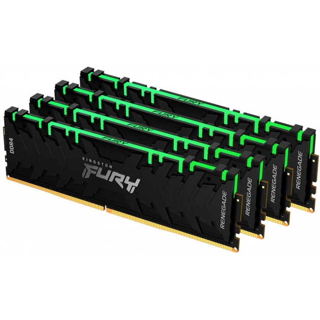 Модуль пам'яті для комп'ютера DDR4 32GB (4x8GB) 3600 MHz Renegade RGB Black Kingston Fury (ex.HyperX) (KF436C16RBAK4/32) - изображение 1