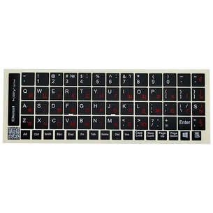 Наклейка на клавіатуру BestKey непрозора чорна, 68, червоний (BK13RED/025) picture 1