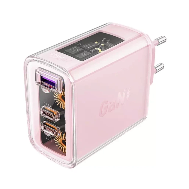 Зарядний пристрій Acefast 3xUSB 65W (2xUSB-C+USB-A) Gan A45 Fast Charger Cherry blossom (6974316282082) - зображення 1