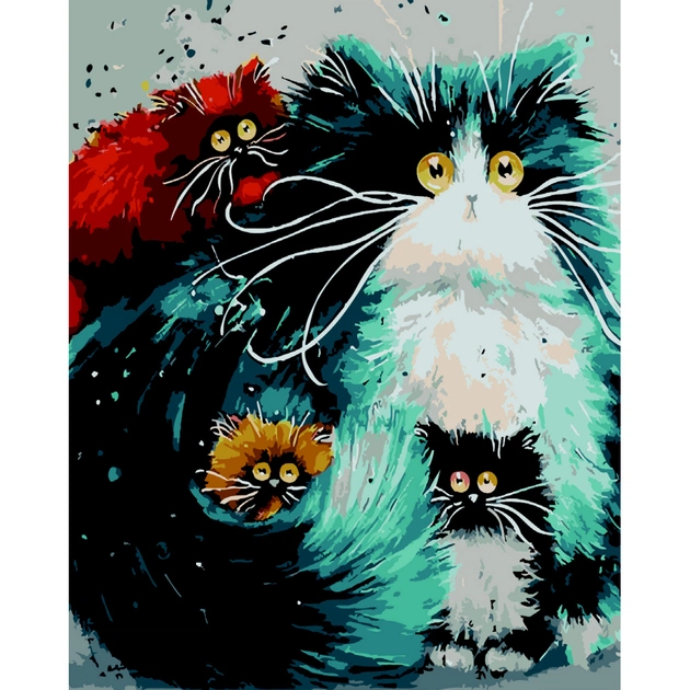 Картина по номерам ZiBi Коти-бешкетники 40*50 см ART Line (ZB.64232) - зображення 1