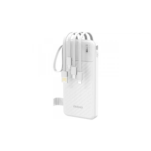 Батарея універсальна Dudao 10000mAh K11 10W, USB-A, USB-C, microUSB, with USB-A/USB-C/Lightning/MicroUSB cables White (6977196681860) зображення 1