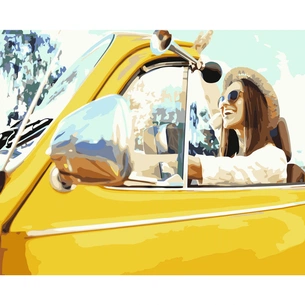 Картина по номерам Strateg Жовтий кабріолет 40х50 см (VA-3189) зображення 1