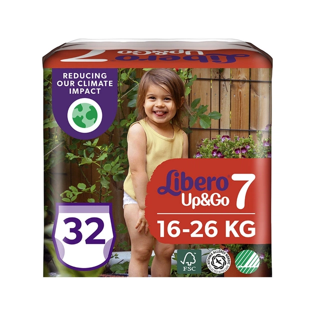 Підгузки Libero UpGo 7 16-26 кг 32 шт HERO (7322541091044) - зображення 1