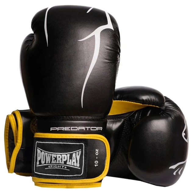 Боксерські рукавички PowerPlay 3018 16oz Black/Yellow (PP_3018_16oz_Black/Yellow) - зображення 1
