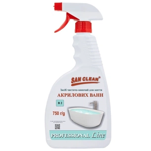 Спрей для чищення ванн San Clean Prof Line для миття акрилових ванн 750 г (4820003544235) зображення 1