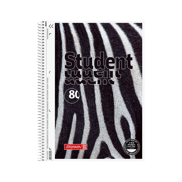 Зошит Brunnen Коледж-блок А4 Premium у клітинку 80 аркушів Zebra (10 675 28 05) - зображення 1