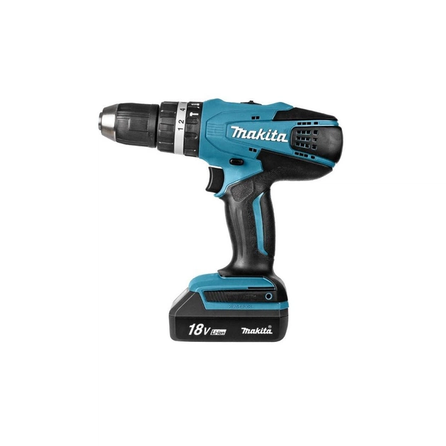 Шуруповерт Makita HP457DWE з ударом, 18В G-battery, 1,5Аг, 42 / 24Нм - изображение 1