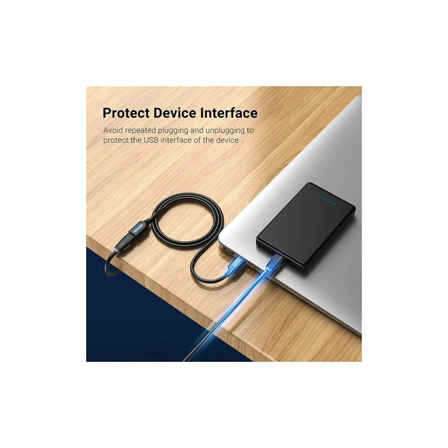 Дата кабель USB 2.0 AM/AF 2.0m black Vention (CBHBH) - picture 9