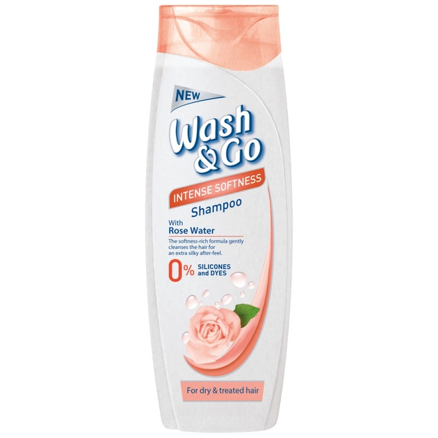 Шампунь Wash&Go з трояндовою водою для сухого та пошкодженого волосся 400 мл (8008970051123) - зображення 1
