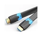 Кабель мультимедійний HDMI M to HDMI M 1.0m flat black Vention (AAKBF) - зменшене зображення 1