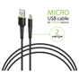Дата кабель USB 2.0 AM to Micro 5P 2.0m CBFLEXM2 black Intaleo (1283126521430) - зменшене зображення 3