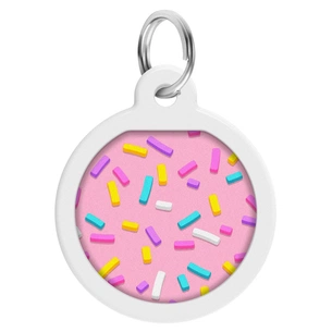 Адресник для тварин WAUDOG Smart ID з QR паспортом "Маршмеллоу", круг 25 мм (0625-0214) зображення 1