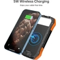 Батарея универсальная Choetech 10000mAh, 5V/2.1A, solar panel, Qi-5W, Black-Orange (B659-OR) - уменьшенное изображение 5