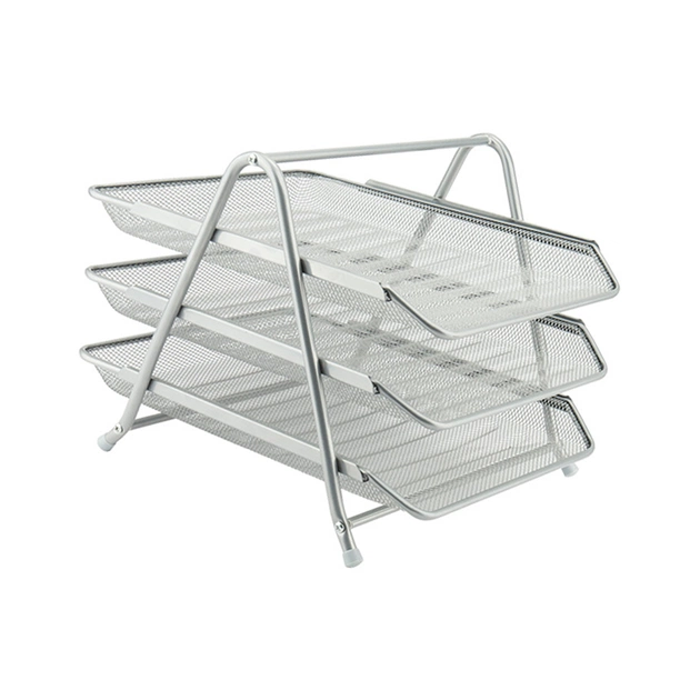 Лоток для паперів Axent горизонтальний 3-в-1, металевий, срібний (2122-03-A) - picture 1