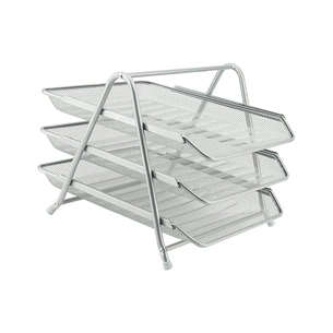 Лоток для паперів Axent горизонтальний 3-в-1, металевий, срібний (2122-03-A) зображення 1