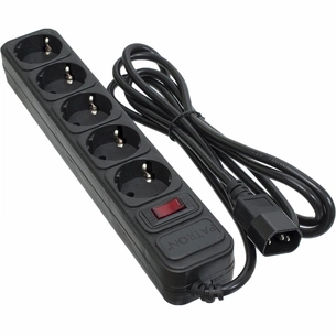 Мережевий фільтр живлення Patron 2 m3*1mm2 (SP-1055U) 5 розеток BLACK (EXT-PN-SP-1055U) зображення 1