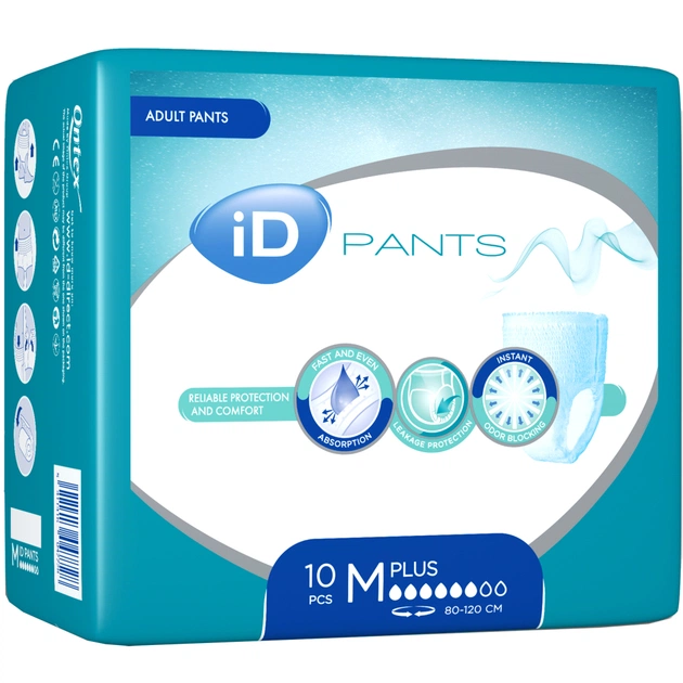 Підгузки для дорослих ID Plus M труси 10 шт (5411416047728) - зображення 2