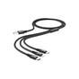 Дата кабель USB 2.0 AM to Lightning + Micro 5P + USB-C 1.0m 2A X14 black HOCO (6931474719157) - зменшене зображення 2