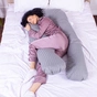 Подушка MirSon для вагітних і відпочинку Satin Stripe №8027 U-подібна Light Gray (2200006178651) - preview 2
