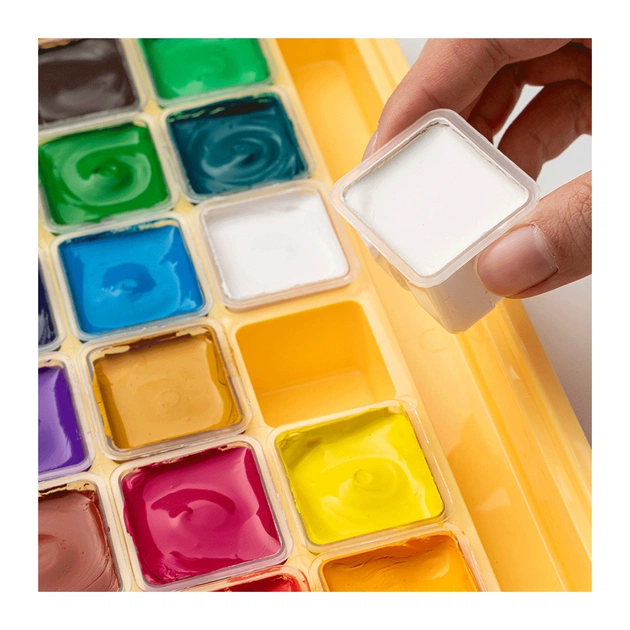 Гуашеві фарби HIMI Jelly Cup 18 кольори по 30 мл, жовтий пластик.пенал (6974712453703) - picture 8