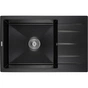 Мийка кухонна GRANADO NAVIA black shine з сифоном (775*495mm.) (gr3801) - зменшене зображення 1