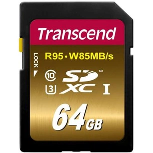 Карта пам'яті Transcend 64GB SDXC class 10 UHS-I U3 (TS64GSDU3X) зображення 1