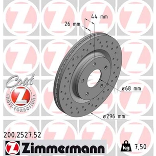 Гальмівний диск ZIMMERMANN 200.2527.52 зображення 1