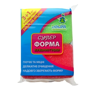 Губки кухонні Добра Господарочка Суперформа 4 шт. (4820086521116) зображення 1