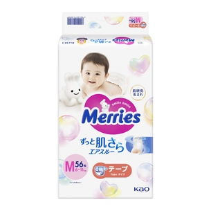 Підгузки Merries розмір M (6-11 кг) 56 шт (4901301418999) зображення 1