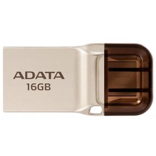 USB флеш накопичувач ADATA 16GB UC360 Golden USB 3.1 OTG (AUC360-16G-RGD) зображення 1
