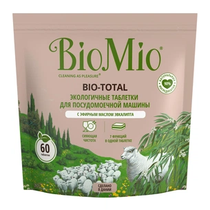 Таблетки для посудомийних машин BioMio Bio-Total 7 в 1 з олією евкаліпту 60 шт. (7640168934248) зображення 1