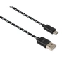 Дата кабель USB 2.0 AM to Micro 5P 2color nylon 1m black Vinga (VCPDCMBN31BK) - зменшене зображення 1
