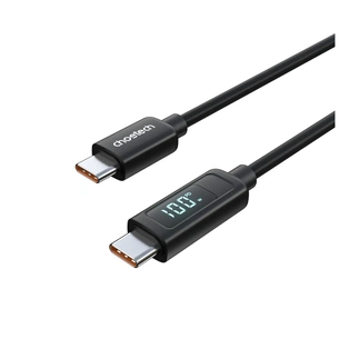 Дата кабель USB-C to USB-C 1.8m PD100W digital display silicone Choetech (XCC-1063) изображение 1
