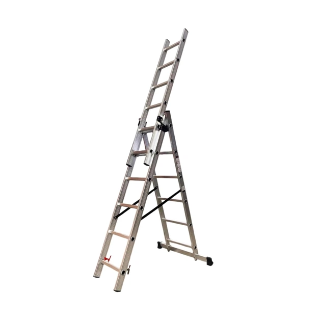 Драбина GTM 3-секції, розкладна, 3*6сх. 1,64-3,26м (KME306) - picture 1