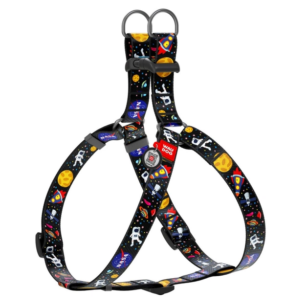 Шлея для собак WAUDOG Nylon з QR паспортом анатомічна "NASA" M (5020) - изображение 1