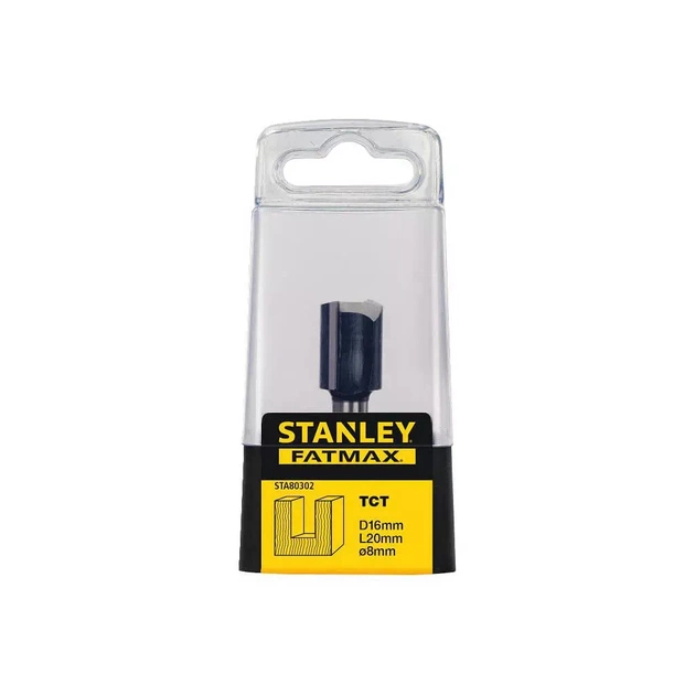 Фреза Stanley по дереву FatMax, ТСТ пазова пряма D=16 мм, L=20 мм, цанга 8 мм, бокс (STA80302) - picture 2