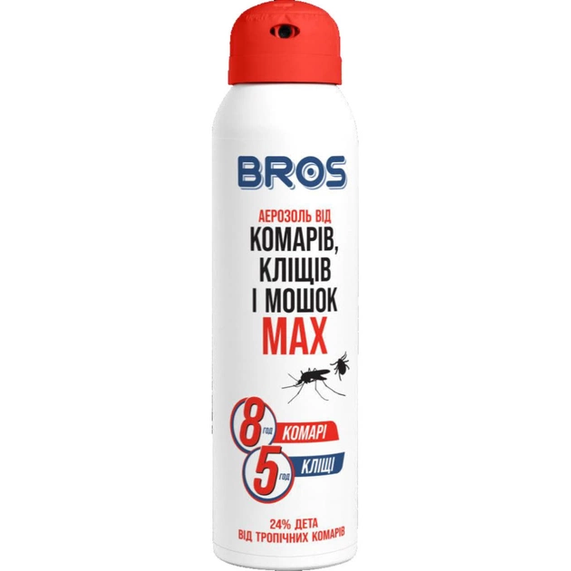 Аэрозоль от насекомых Bros MAX от комаров и клещей 90 мл (5904517065185/5904517324572) - изображение 1