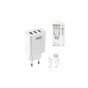 Зарядний пристрій XO QC 3.0 L72 30W (18W/1USB + 2.4A/2 USB) + cable Lightning White (XO-L72i-WH) - зменшене зображення 1