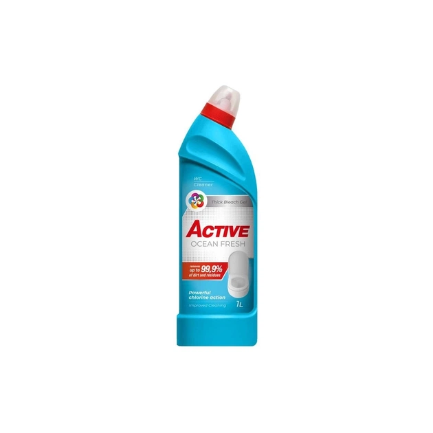 Засіб для чищення унітазу Active PR Ocean Fresh З хлором 1 л (4820196012740) - изображение 1