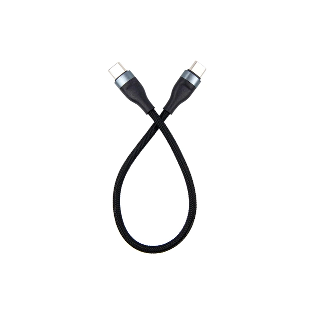 Дата кабель USB-C to USB-C 0.25m black Dengos (NTK-TC-TC-SHRT-BLACK) - изображение 1