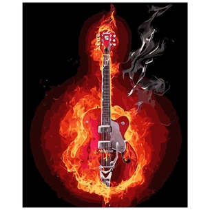 Картина по номерам Strateg Гітара у вогні 40х50 см (VA-2885) зображення 1
