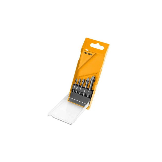 Набор сверл Tolsen по керамике/стеклу 5шт 4-5-6-8-10 мм (75688) - изображение 1
