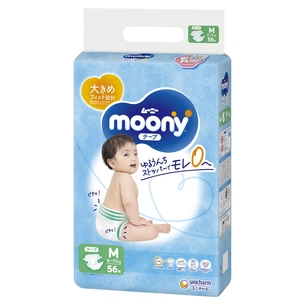 Підгузки Moony Unicharm Розмір M 6-11 кг, 56 шт (4903111141937) зображення 1