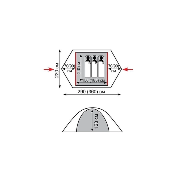 Намет Tramp Peak 3 v2 Green (UTRT-026-green) - picture 12