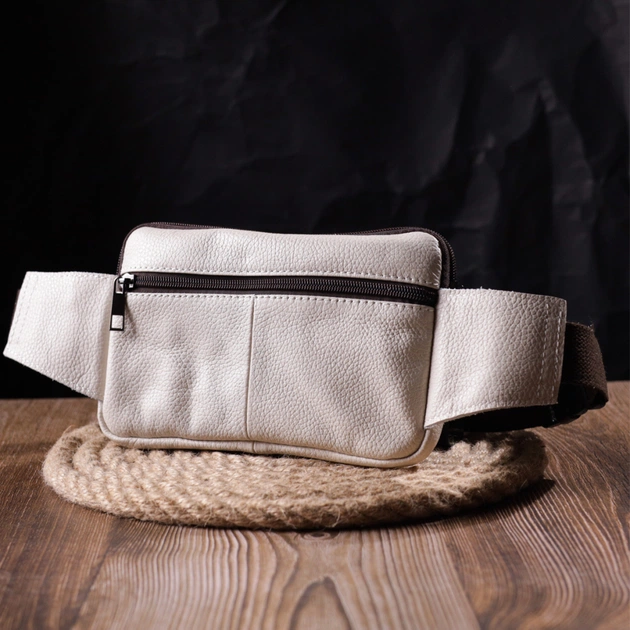 Сумка Vintage На пояс з натуральної шкіри Біла (21305) - зображення 11