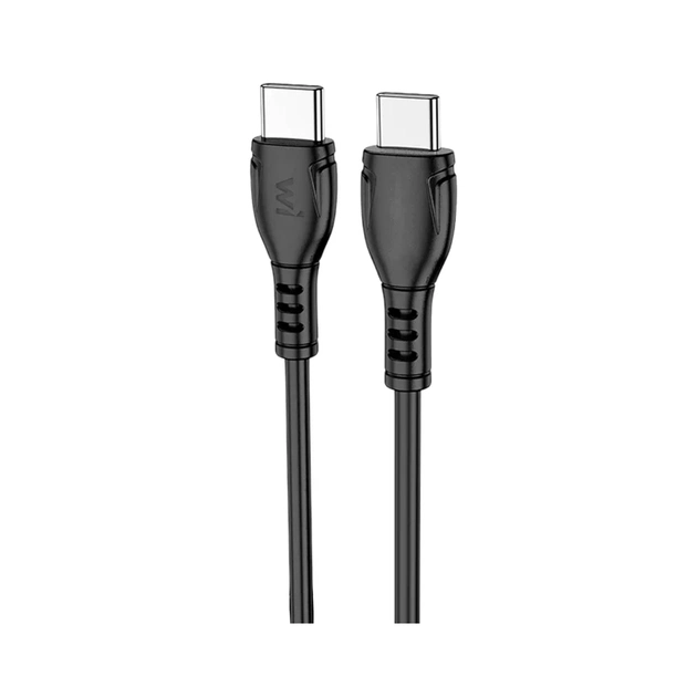 Дата кабель USB-C to USB-C 1.0m 60W PVC black Wibrand (WI.DC/BO1B-CC) - зображення 1