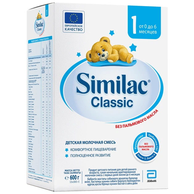 Дитяча суміш Similac 1 Classic +0 міс. 600 г (5391523058841) - изображение 1