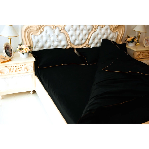 Постільна білизна MirSon Сатин Premium Corner Black Pearl 160x220 (2200001484344) - зображення 1
