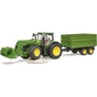 Масштабная модель автомобиля Bruder трактор John Deere 7R 350 с погрузчиком и прицепом (03155) - уменьшенное изображение 4