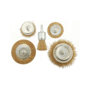 Щітка для електроінструменту Tolsen комплект 5 шт, гофрований латунований дріт 0.3 мм (77552) зображення 1